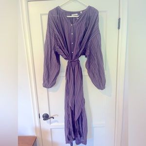 Doen, XL, mock neck, purple, midi dress
